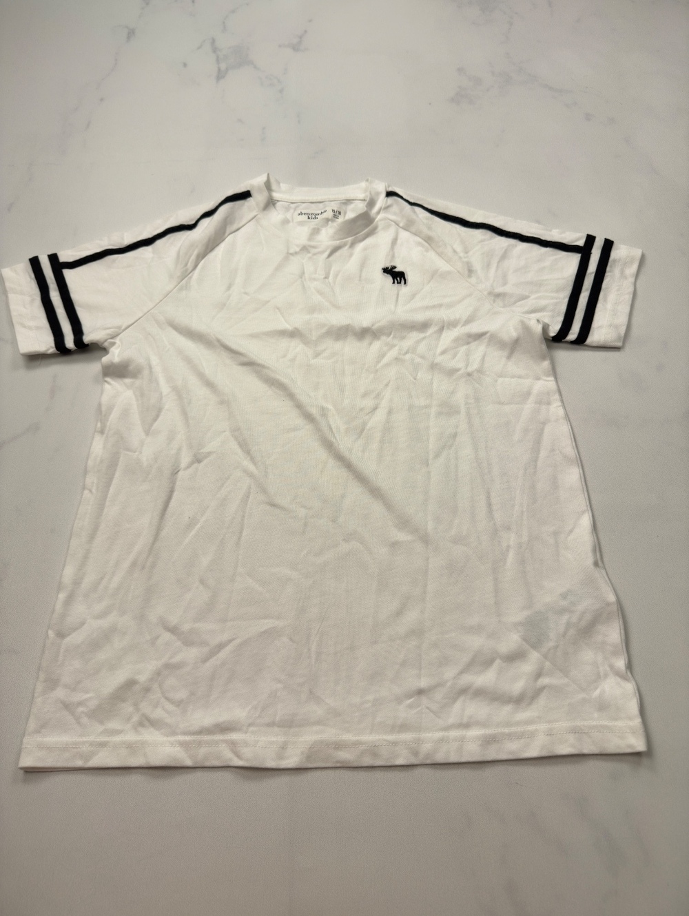 Abercrombie Kids T Shirt White 2010s Minimalist Straight Leg - Boys 15/16